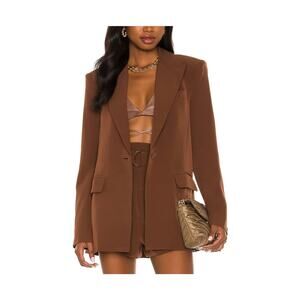 Camila Coelho Tailored Dark Chocolate Morena Size S Blazer